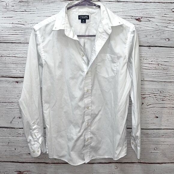 Chaps White Button Down Dress Shirt - Picture 1 of 4